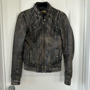 Tom Tailor Leather Bomber Jacket